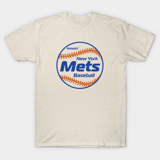 Mets 80s Retro Ball T-Shirt by Throwzack